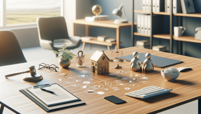 A workspace showcasing "Lasting Power of Attorney" documents, representing property management and elderly care.